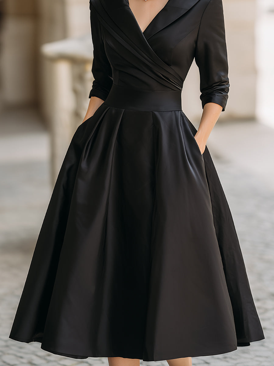 Lina - Abito midi in raso