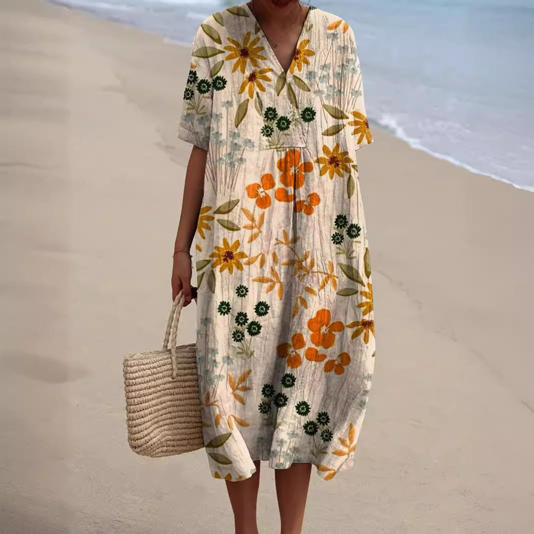 Emma - Abito Floreale in Cotone Premium