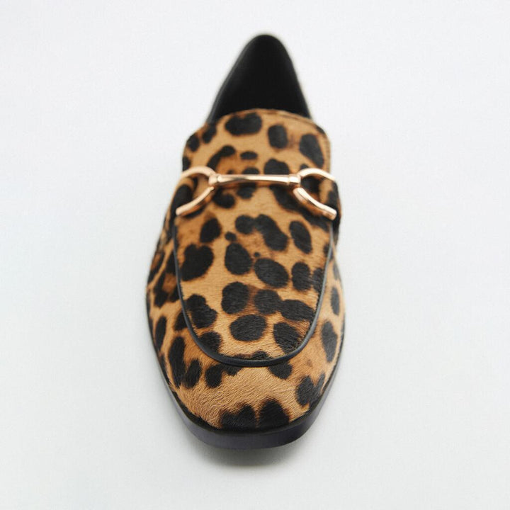 MOCASSINO ANIMALIER CON DETTAGLIO METALLICO