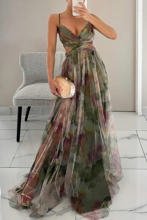 Eléna - Abito Lungo Elegante e Floreale